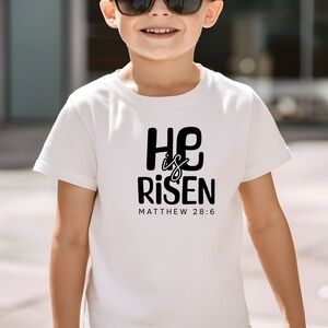 He Is Risen – Youth Easter Christian Shirt | Matthew 28:6